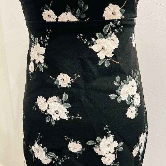 Express Dress Womens Size 0 Floral Black Sheer Chic Classy - Picture 2 of 6